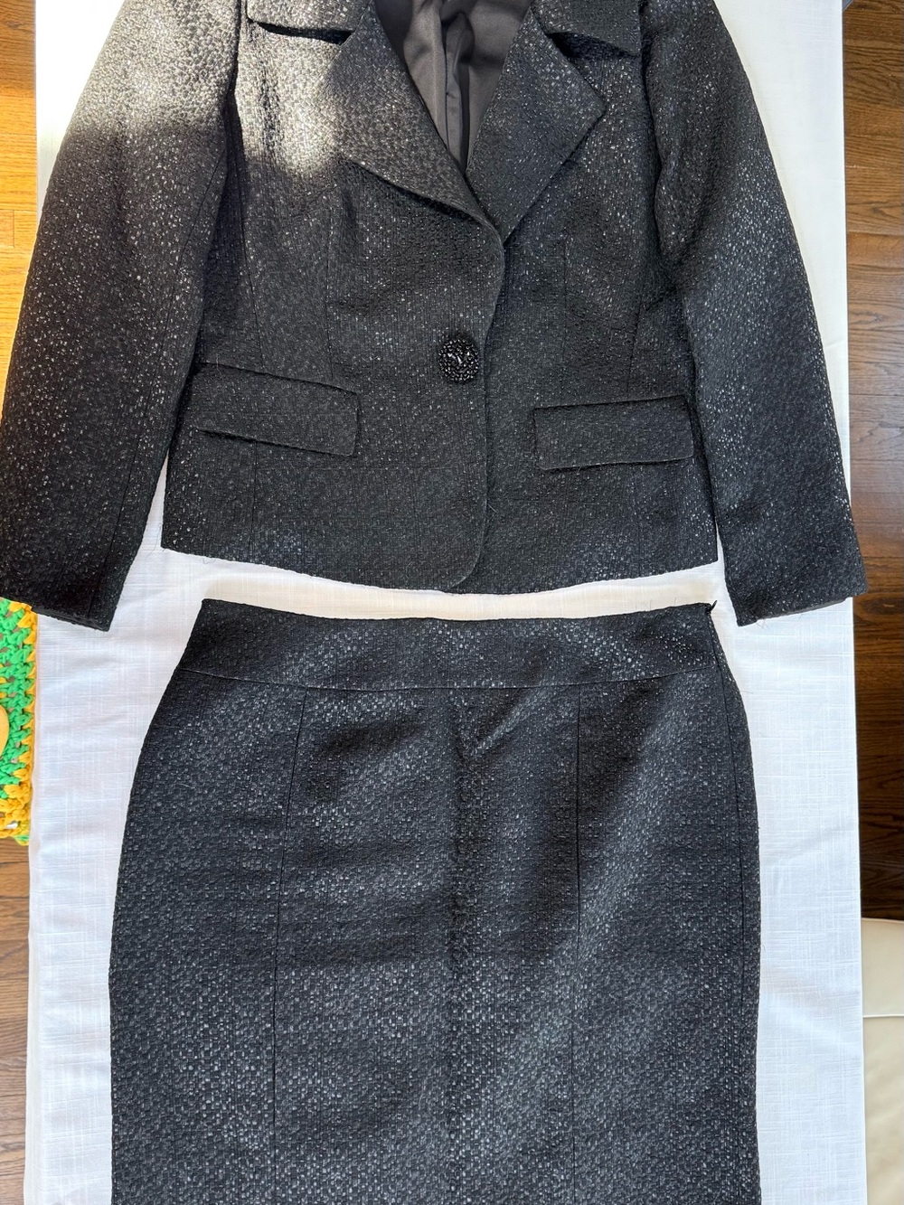 Lafayette 148 New York Black Glitter Pencil Skirt